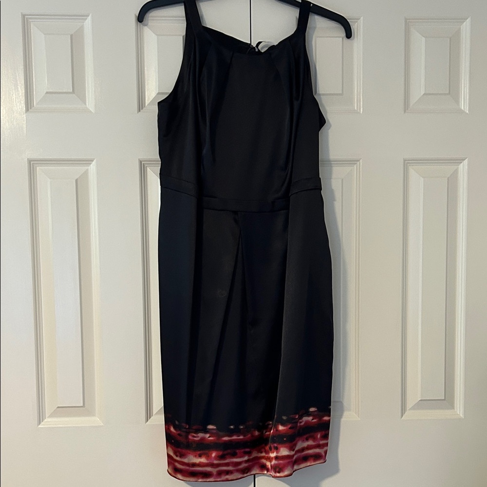 Tahari Black Dress with Red Accents